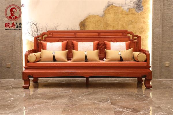 非遗红木家具国寿红木：富荣沙发尊享富贵荣华(图3)