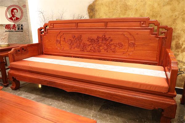 非遗红木家具国寿红木：富荣沙发尊享富贵荣华(图4)