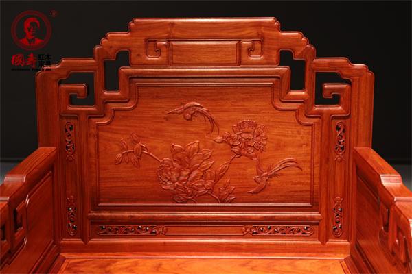 非遗红木家具国寿红木：富荣沙发尊享富贵荣华(图6)