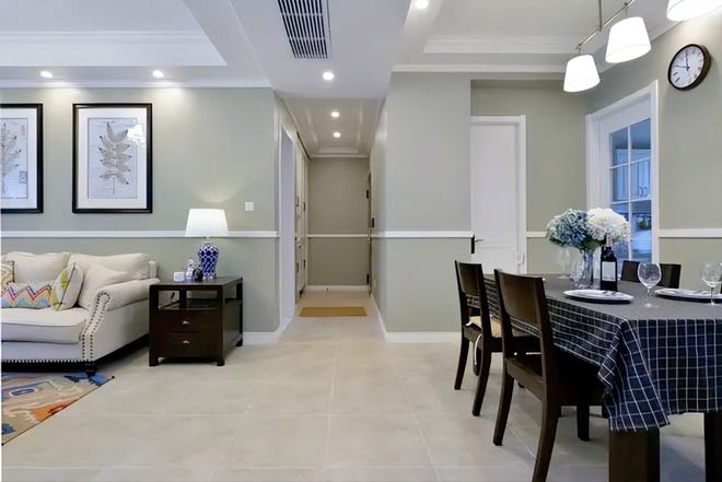 119㎡简美风新房装修白色石膏线走边装饰天花板惊艳全场！(图1)