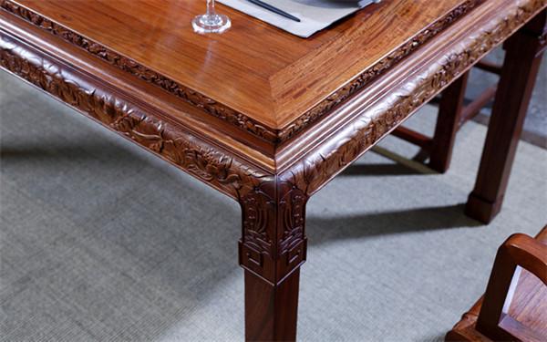 缅甸花梨红木家具国寿红木：禅意东方长餐桌静享家的温馨时光(图3)