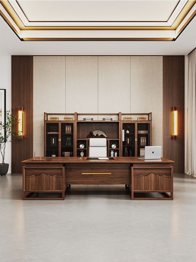 kaiyun体育网页版高端老总办公室效果图：打造领袖风范与商务精英的专属领地(图3)