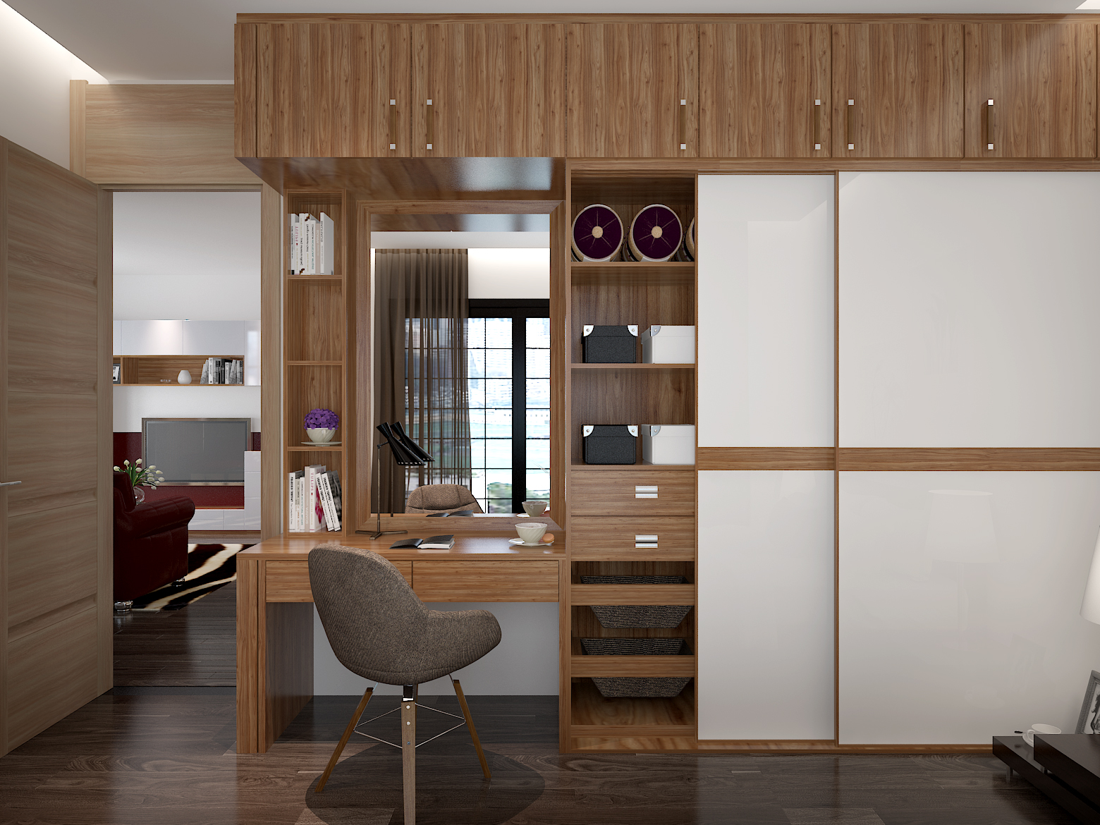 小卧室多功能家具设计案例图(图3)