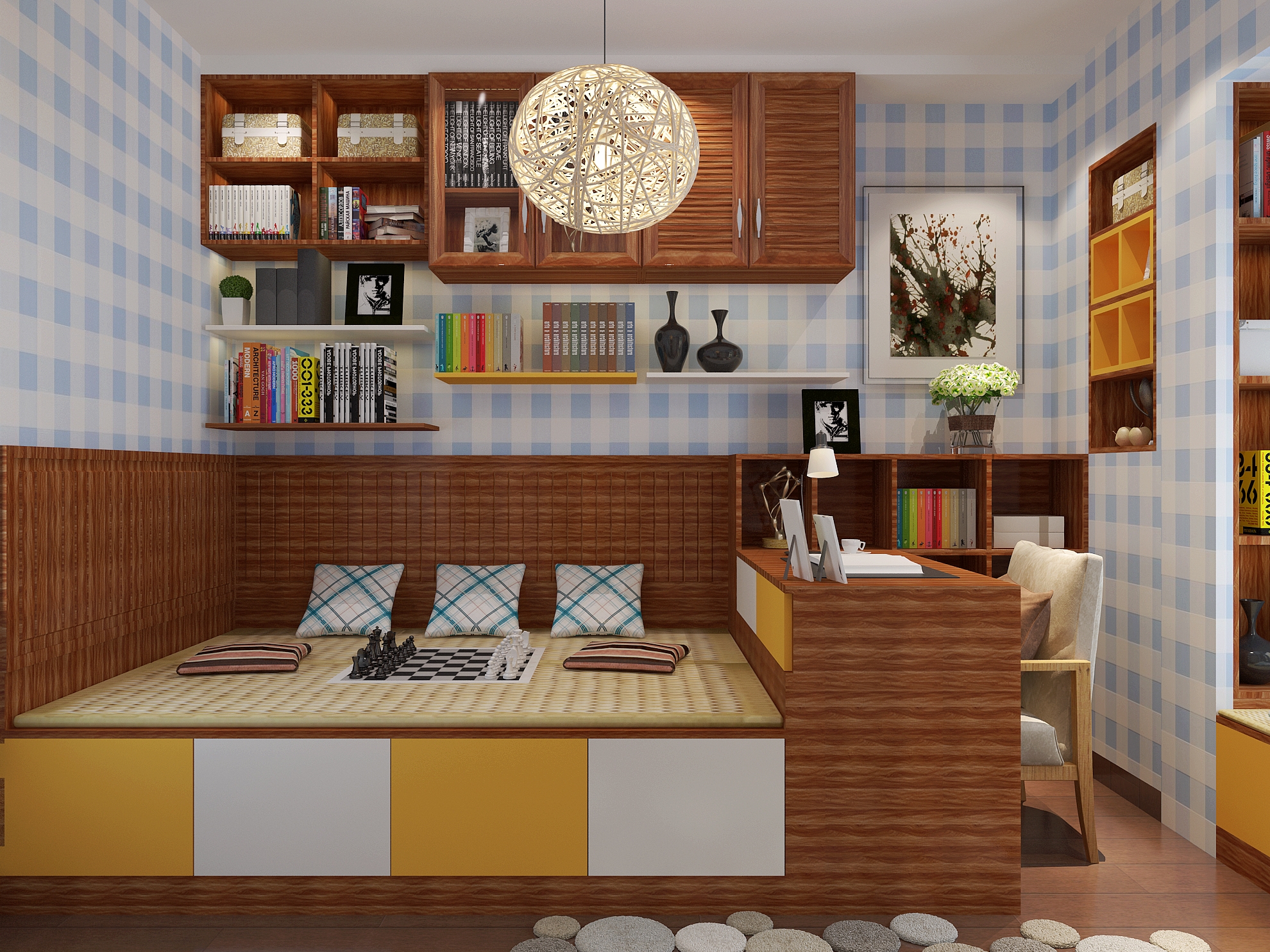 小卧室多功能家具设计案例图(图5)